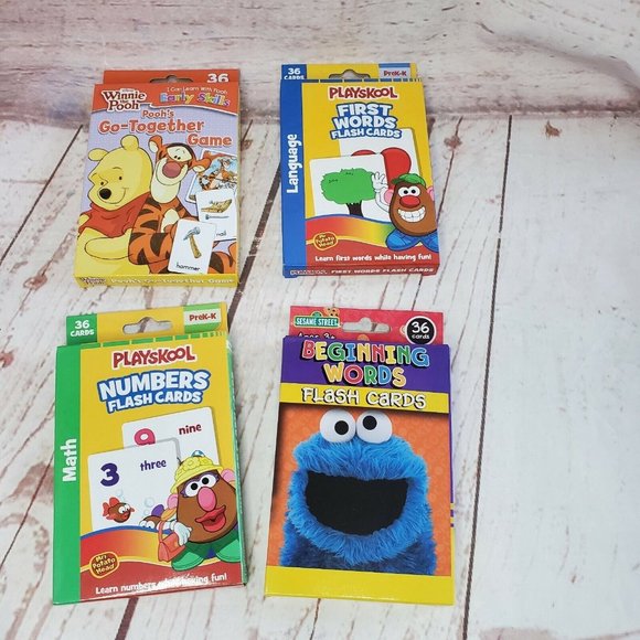 Sesame Street | Toys | 4 Flash Card Variety First Words Numbers ...